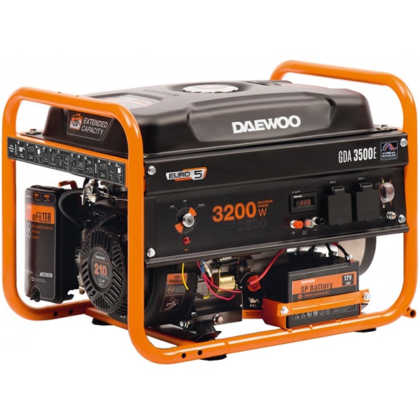 Generator electric DAEWOO GDK5000E, 5000W, 4 timpi, benzina, autonomie 20h