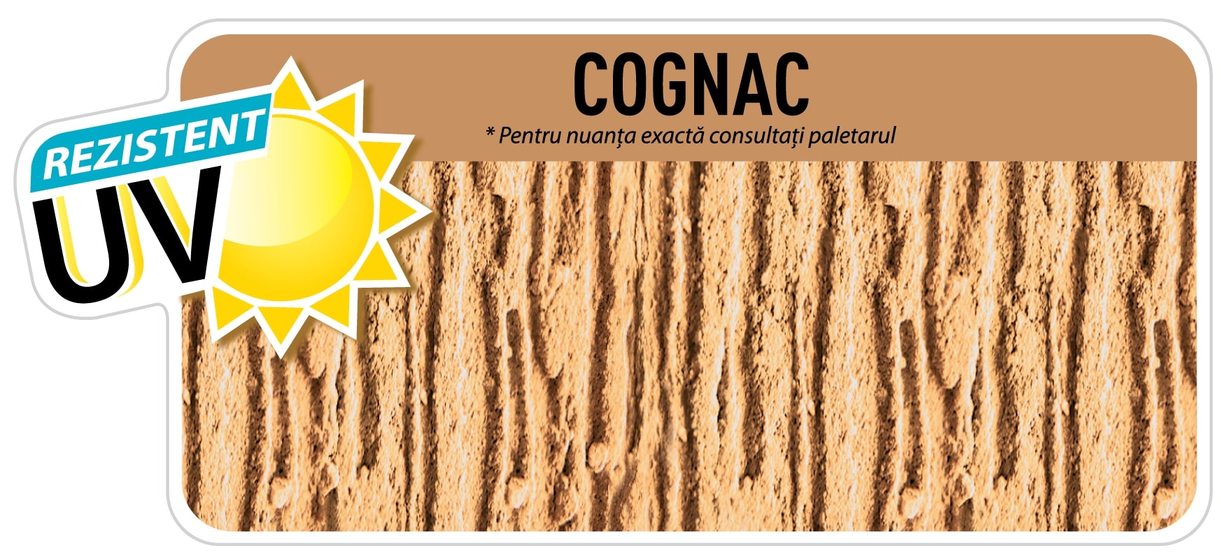 Tencuiala canelata decorativa, model scoarta de copac Danke, 26 kg, culoare cognac