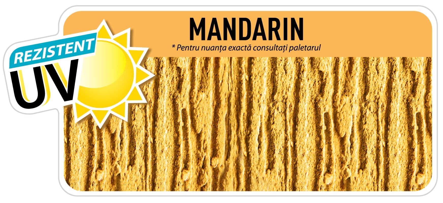 Tencuiala canelata decorativa, model scoarta de copac Danke, 26 kg, culoare mandarin