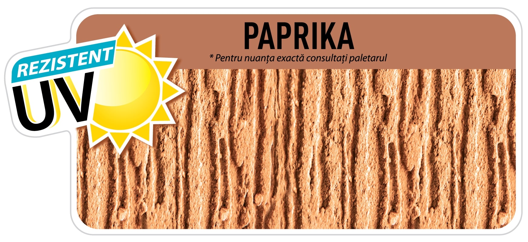 Tencuiala canelata decorativa, model scoarta de copac Danke, 26 kg, culoare paprika