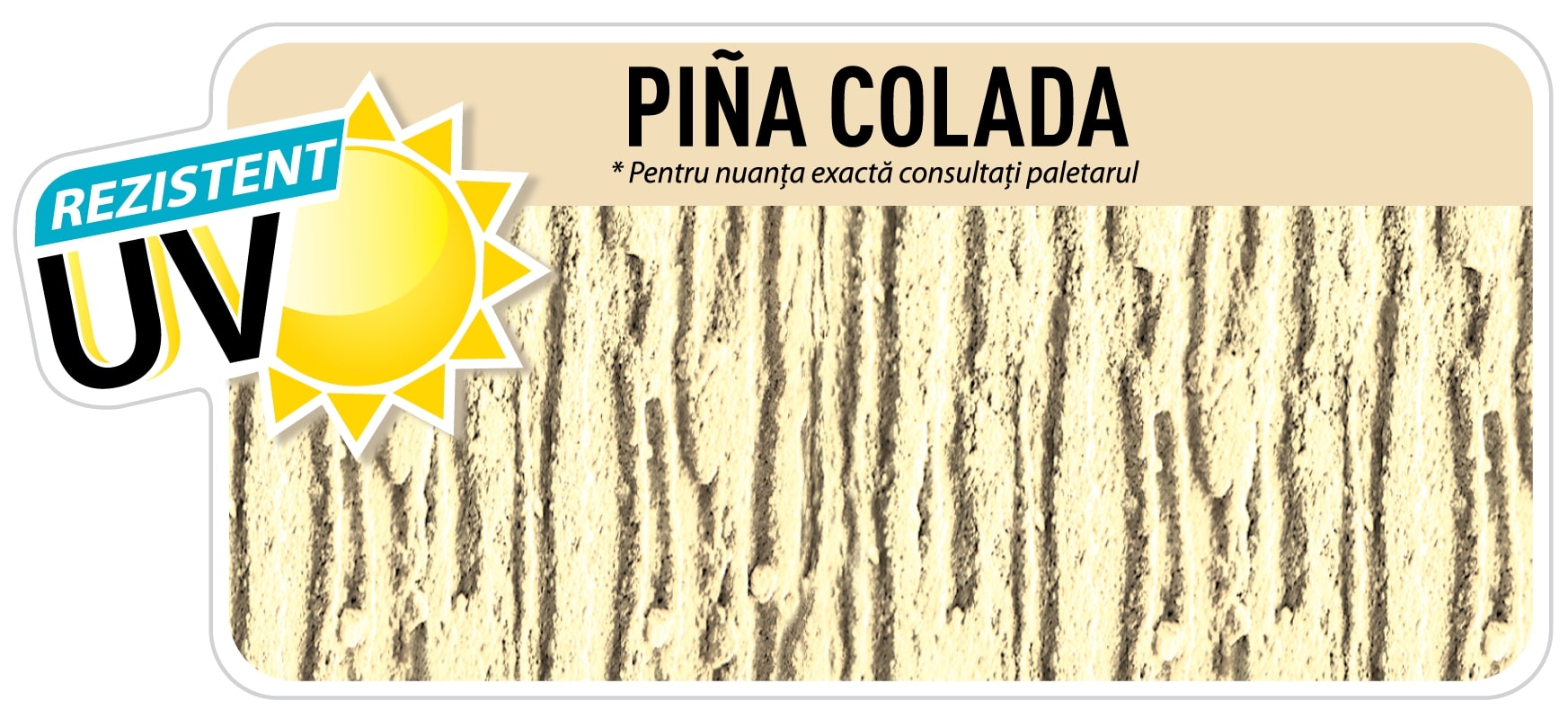 Tencuiala canelata decorativa, model scoarta de copac Danke, 26 kg, culoare pina colada