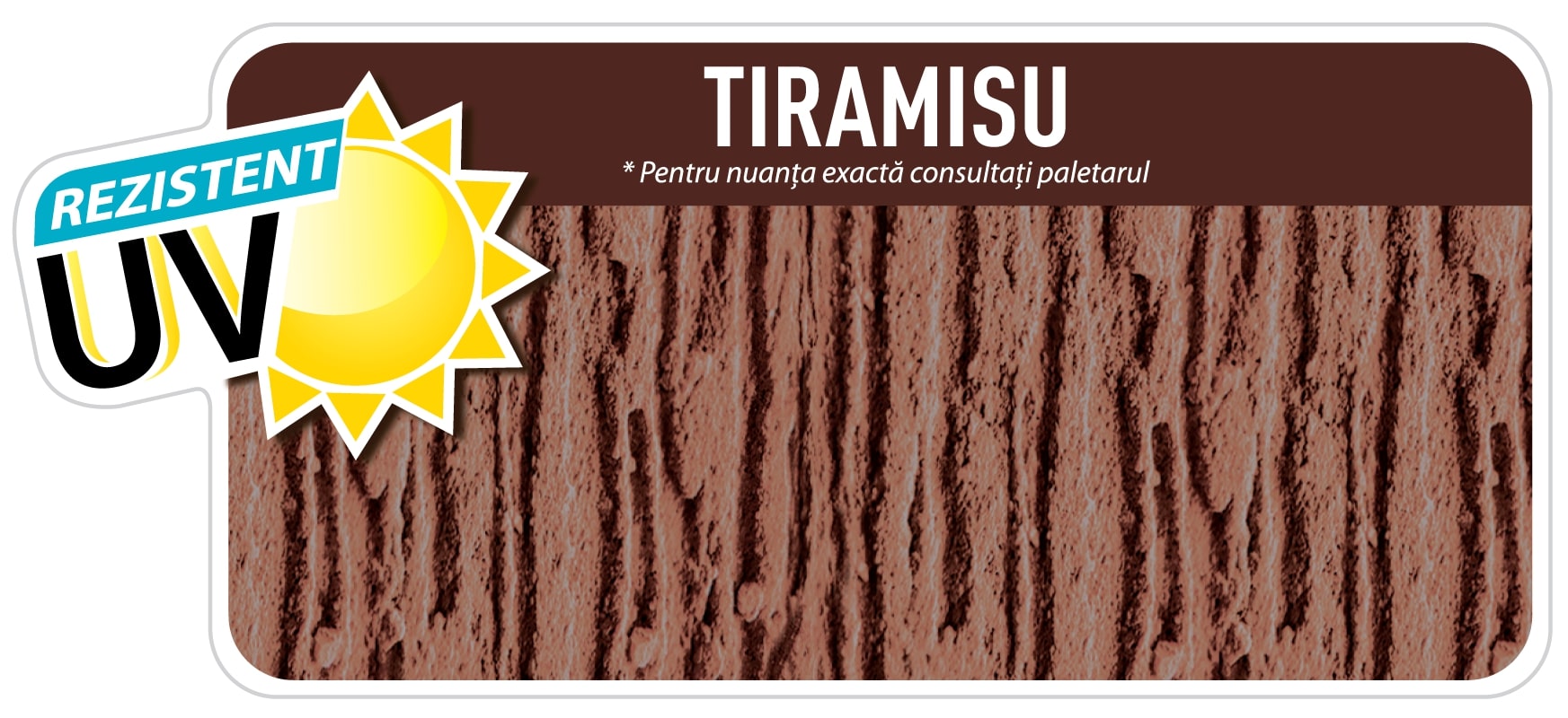 Tencuiala canelata decorativa , model scoarta de copac Danke, 26 kg, culoare tiramisu