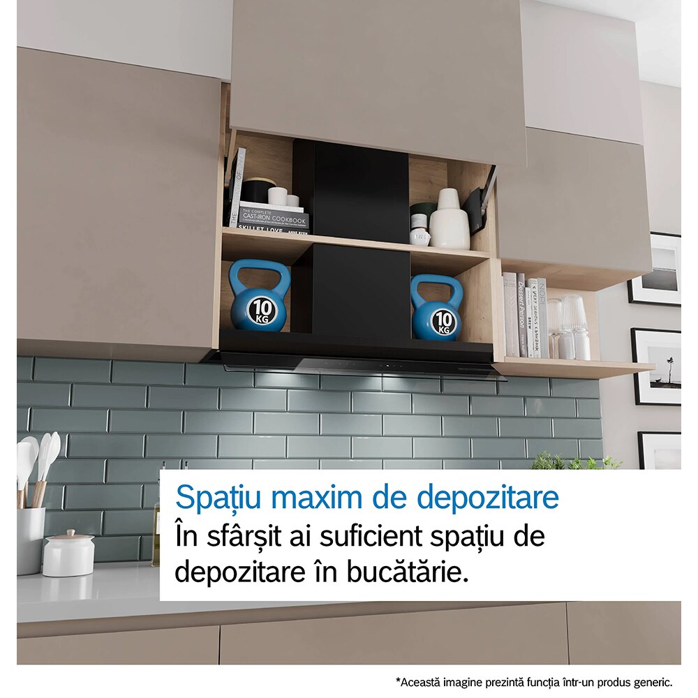 Hota incorporabila BOSCH DBB65CC60, 1 motor, 582 m3/h, L 60 cm, negru