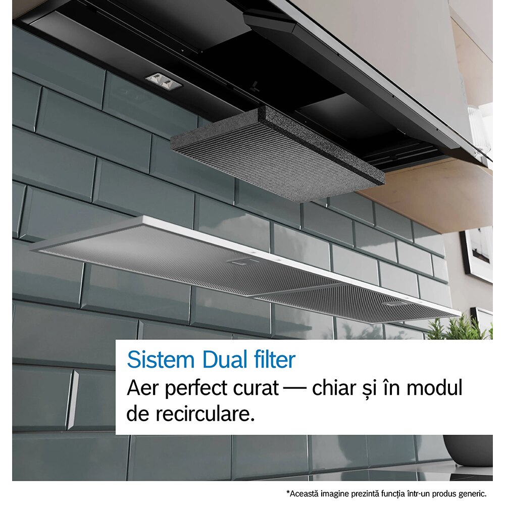 Hota incorporabila BOSCH DBB67DP60, 1 motor, 699 m3/h, L 60 cm, negru