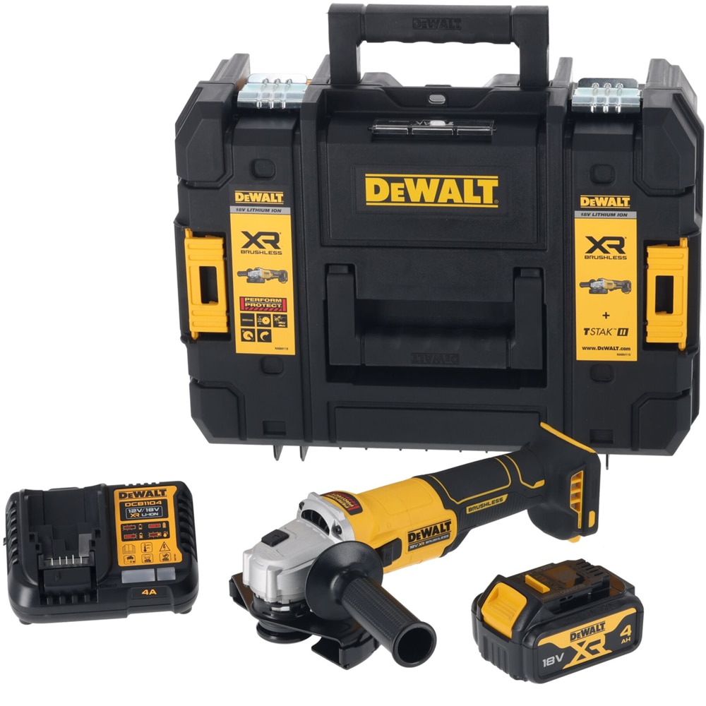 Polizor unghiular DEWALT DCG407M1T TSTAK, 18V, 4Ah, 125 mm, 9000 rpm
