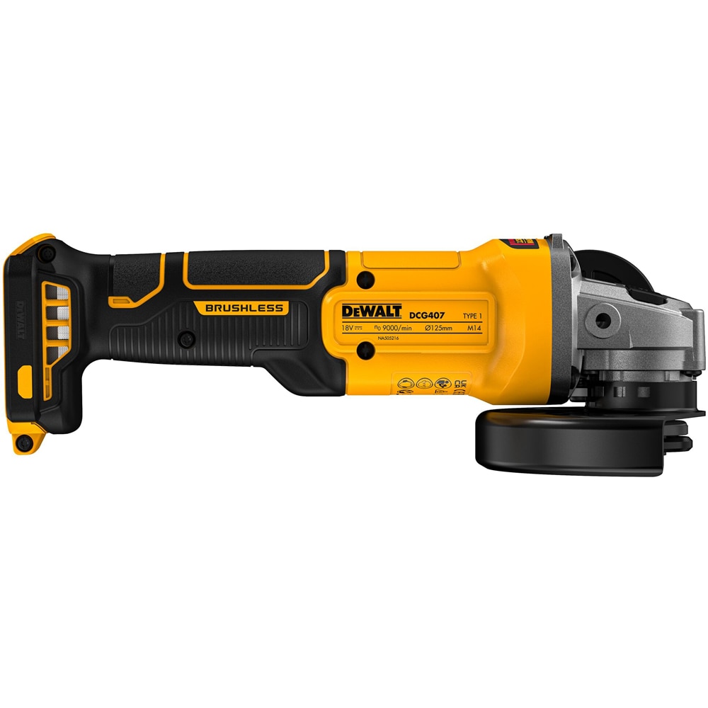 Polizor unghiular DEWALT DCG407N-XJ, 18V, 125 mm, 9000 rpm, fara acumulator