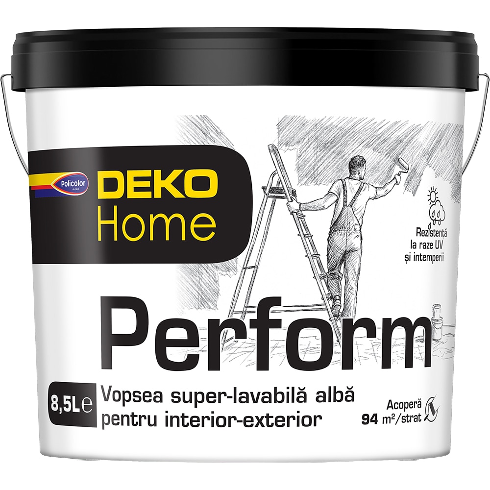 Vopsea super-lavabila interior/exterior DEKO Home Perform, 8.5L