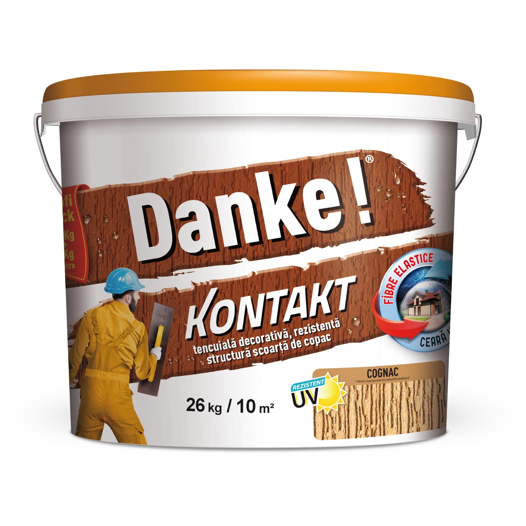 Tencuiala canelata decorativa, model scoarta de copac Danke, 26 kg, culoare cognac