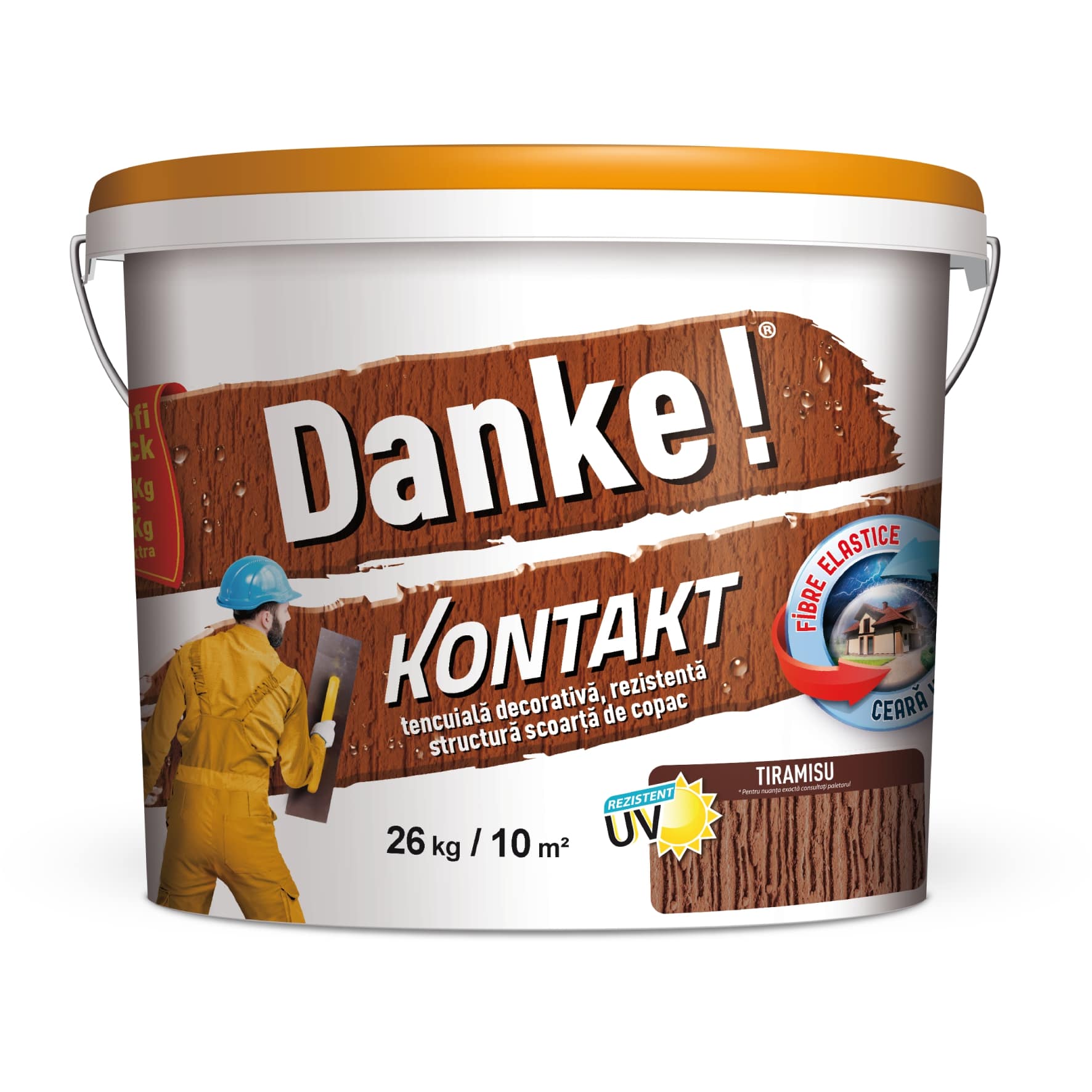 Tencuiala canelata decorativa , model scoarta de copac Danke, 26 kg, culoare tiramisu