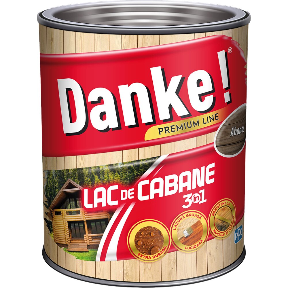 Lac de cabane 3in1 DANKE, pe baza de rasina alchidica, 2.5L, maro abanos