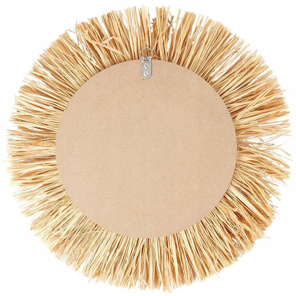 Oglinda decorativa KI, D 40 cm, maro deschis