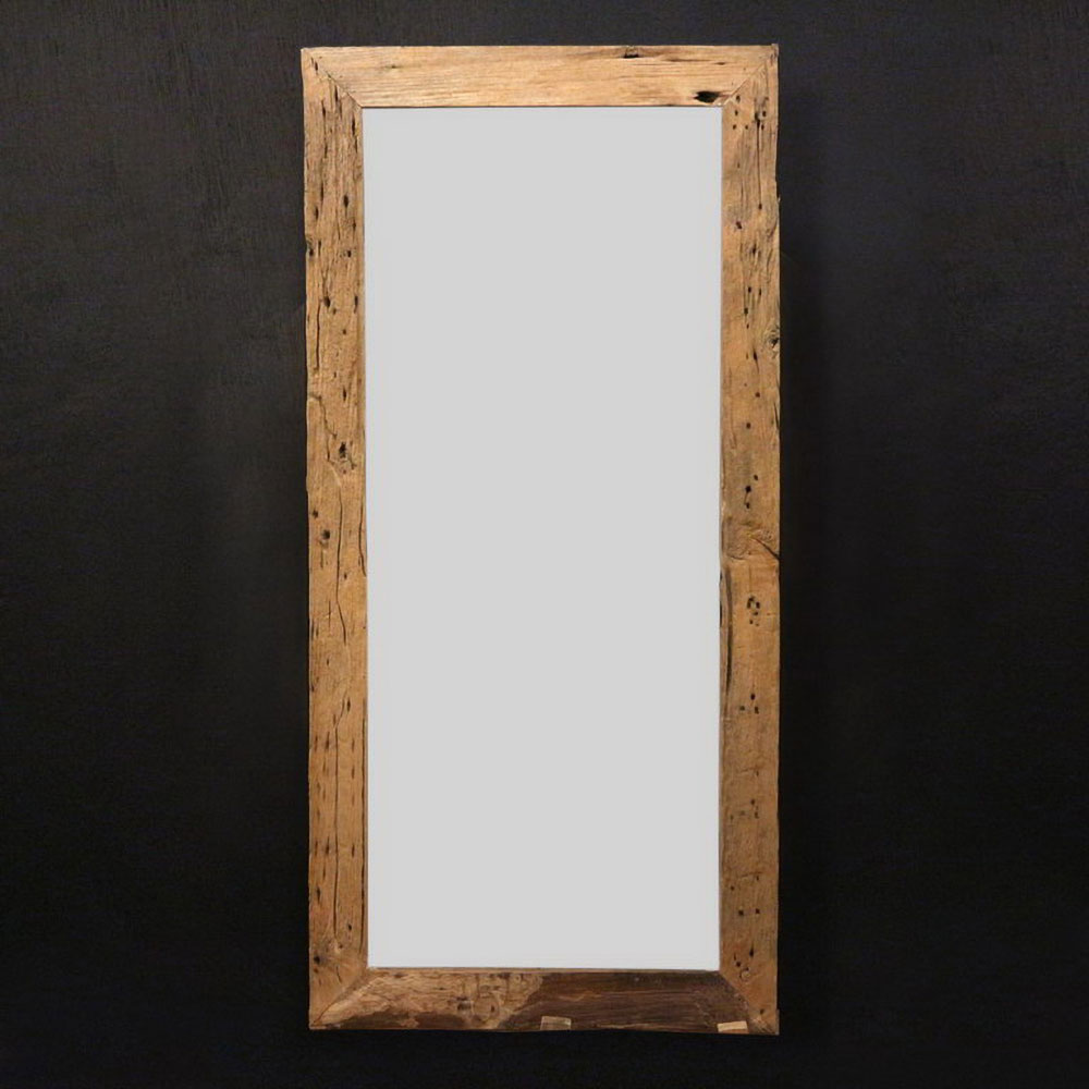 Oglinda decorativa KI Teak, 167 x 70 cm, maro