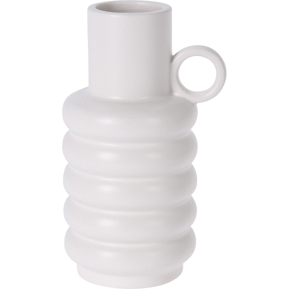 Vaza decorativa KI Dolomite, compozit ceramic, 11 x 9 x 18 cm, alb