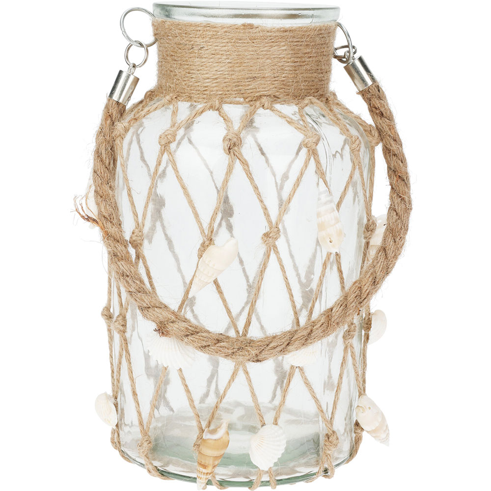 Vaza decorativa KI Scoici, compozit ceramic, 14 x 14 x 26 cm, transparent-bej