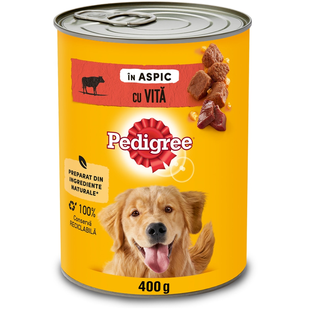 Hrana umeda pentru caini PEDIGREE, Adult, Vita in aspic, 24 x 400g