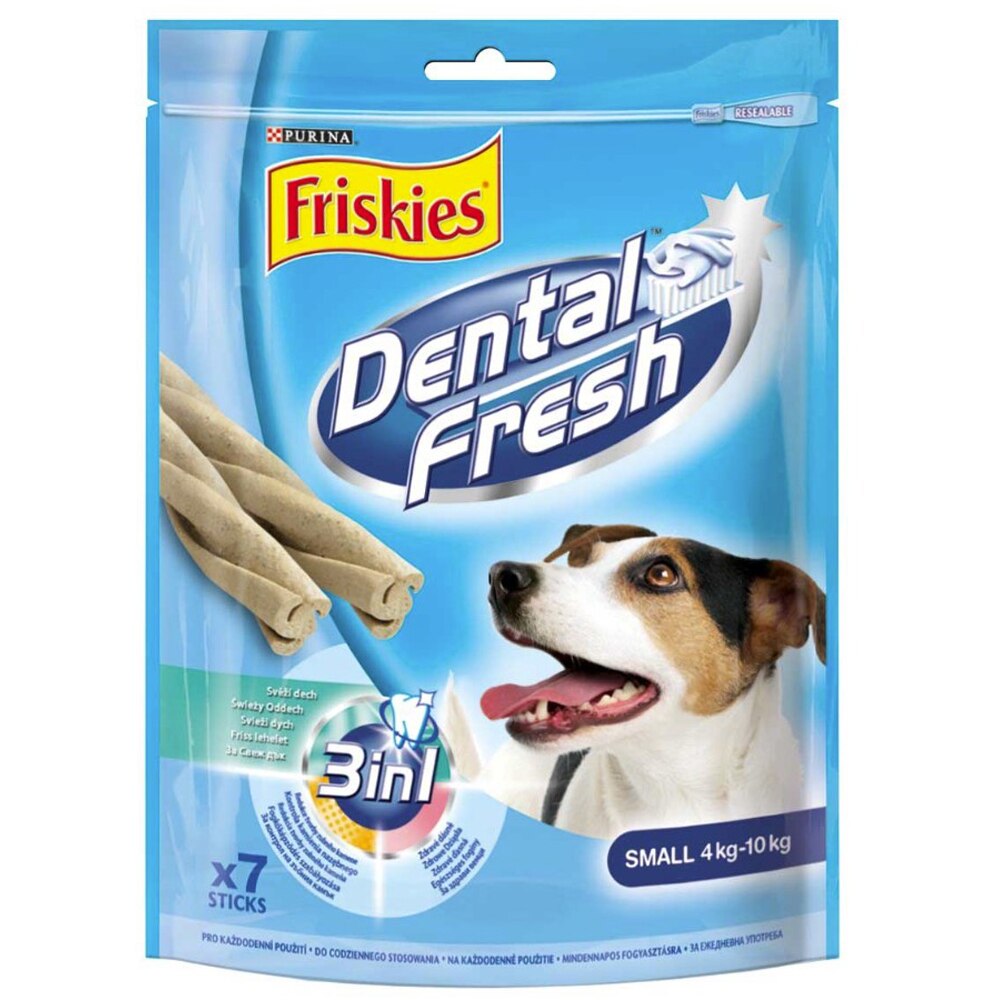 Recompense pentru caini FRISKIES Dental Fresh, Plante, 110 g
