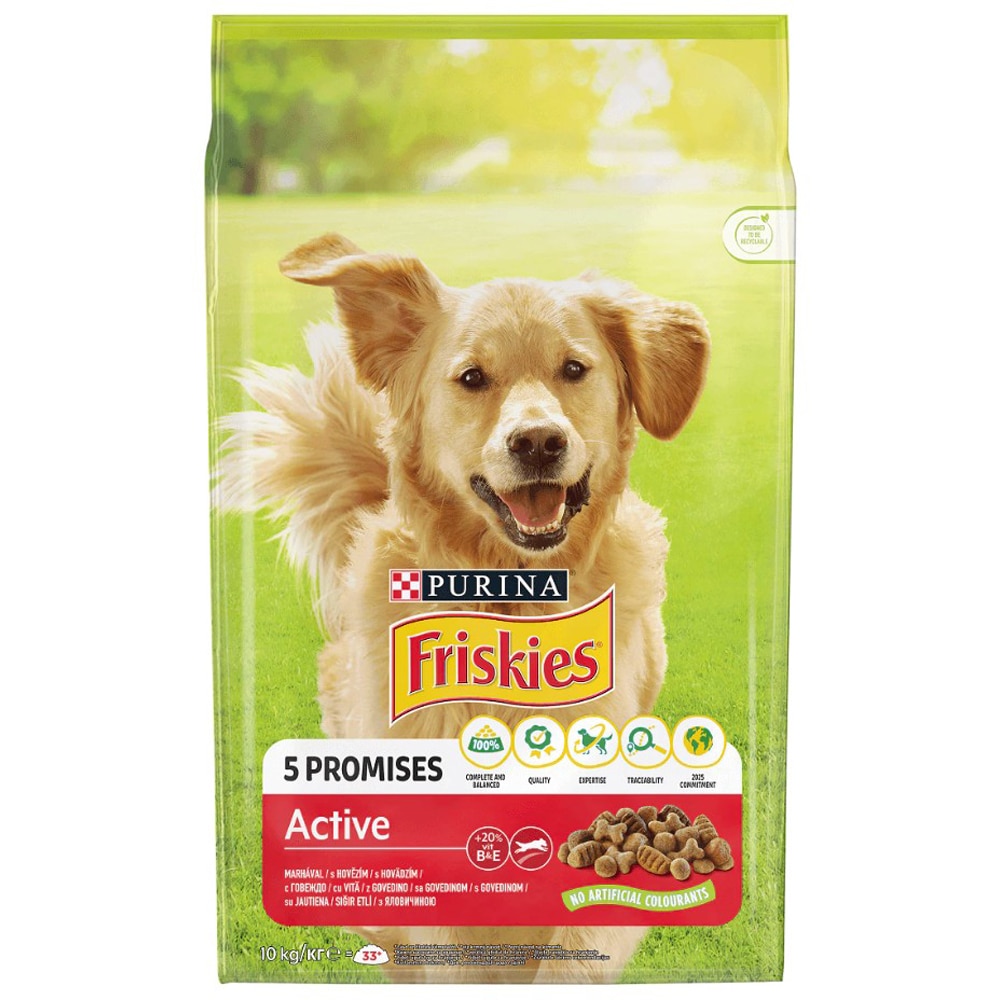 Hrana uscata pentru caini FRISKIES Active, Vita, 10 kg