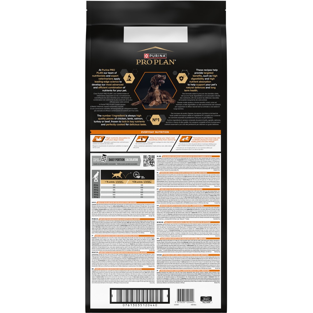 Hrana uscata pentru caini PURINA PRO PLAN Large Athletic, Everyday Nutrition, Adult, Pui, 14 kg