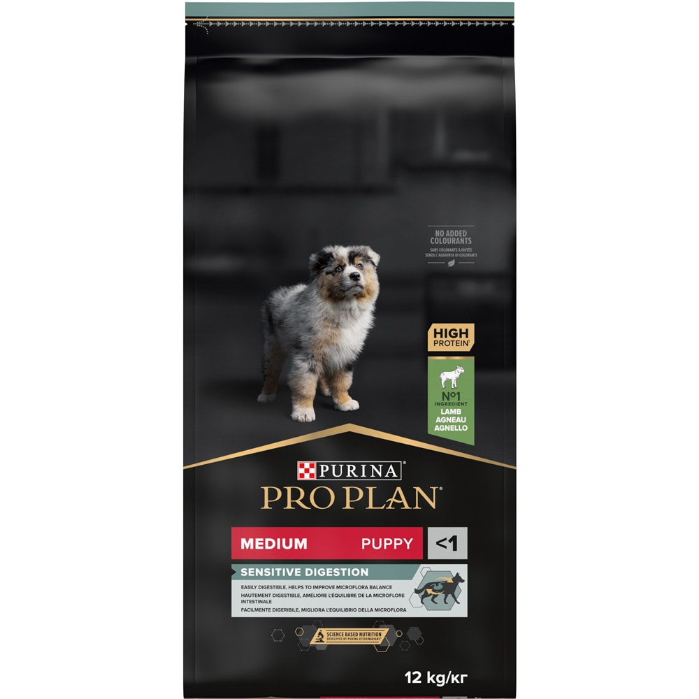 Hrana uscata pentru caini PURINA PRO PLAN Medium, Sensitive Digestion, Junior, Miel, 12 kg