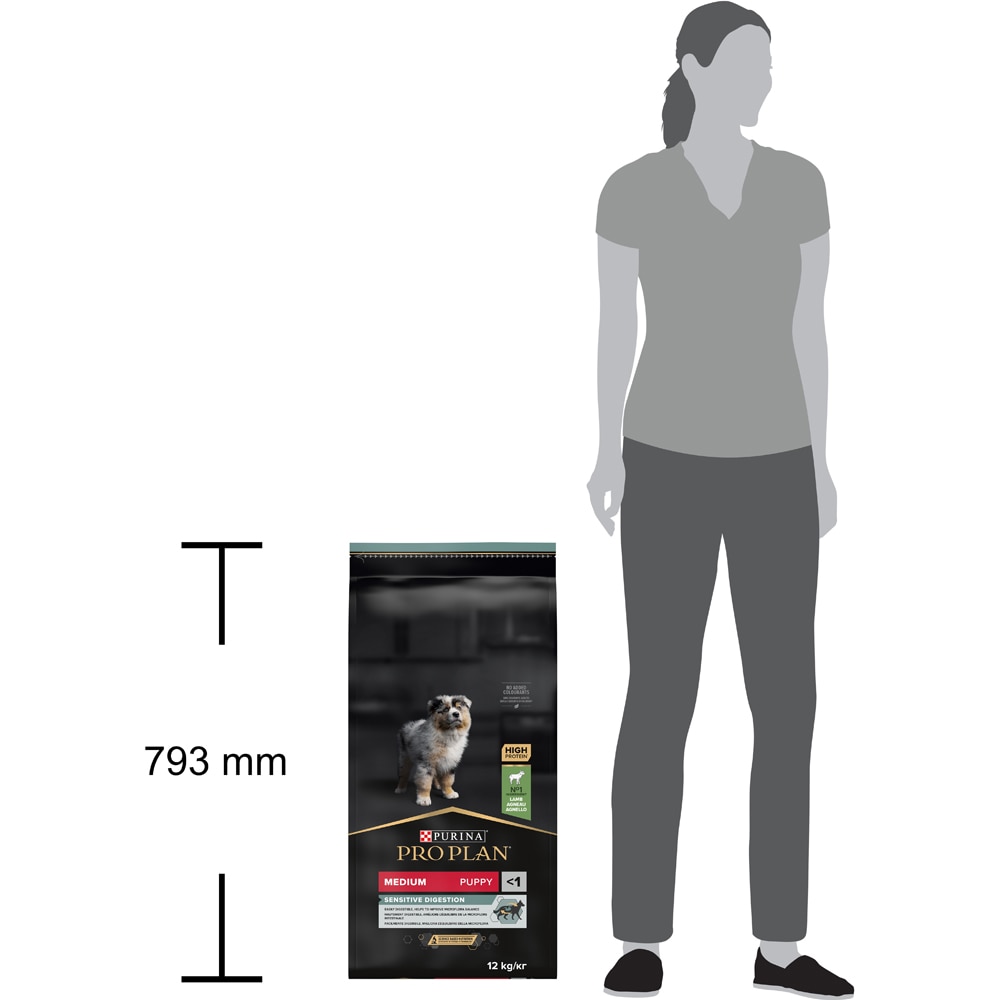 Hrana uscata pentru caini PURINA PRO PLAN Medium, Sensitive Digestion, Junior, Miel, 12 kg