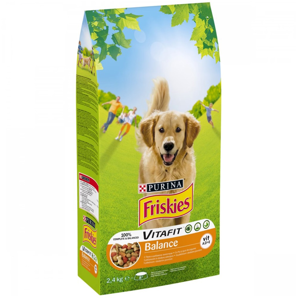 Hrana uscata pentru caini FRISKIES Balance, Pui si legume, 2.4 kg