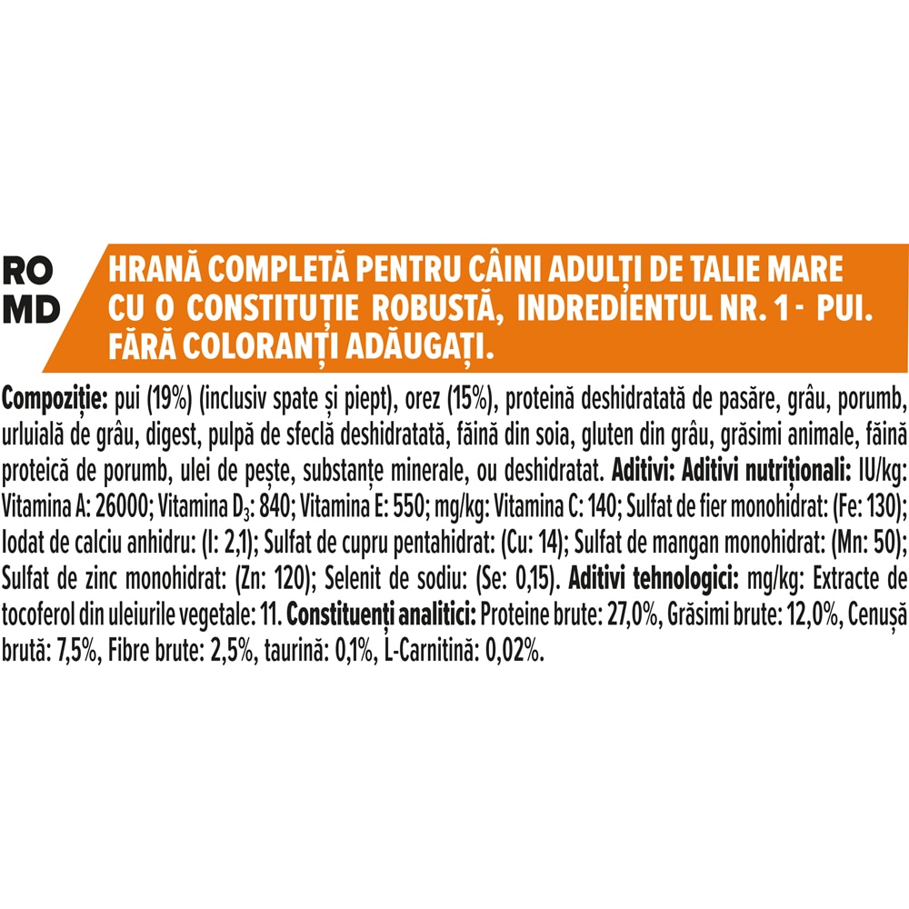 Hrana uscata pentru caini PURINA PRO PLAN Large Robust, Everyday Nutrition, Adult, Pui, 14 kg