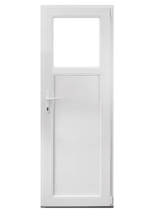 Usa termopan PVC exterior, cu geam, 4 C, alb, dreapta, simpla deschidere, 68 x 190 cm  Aplast