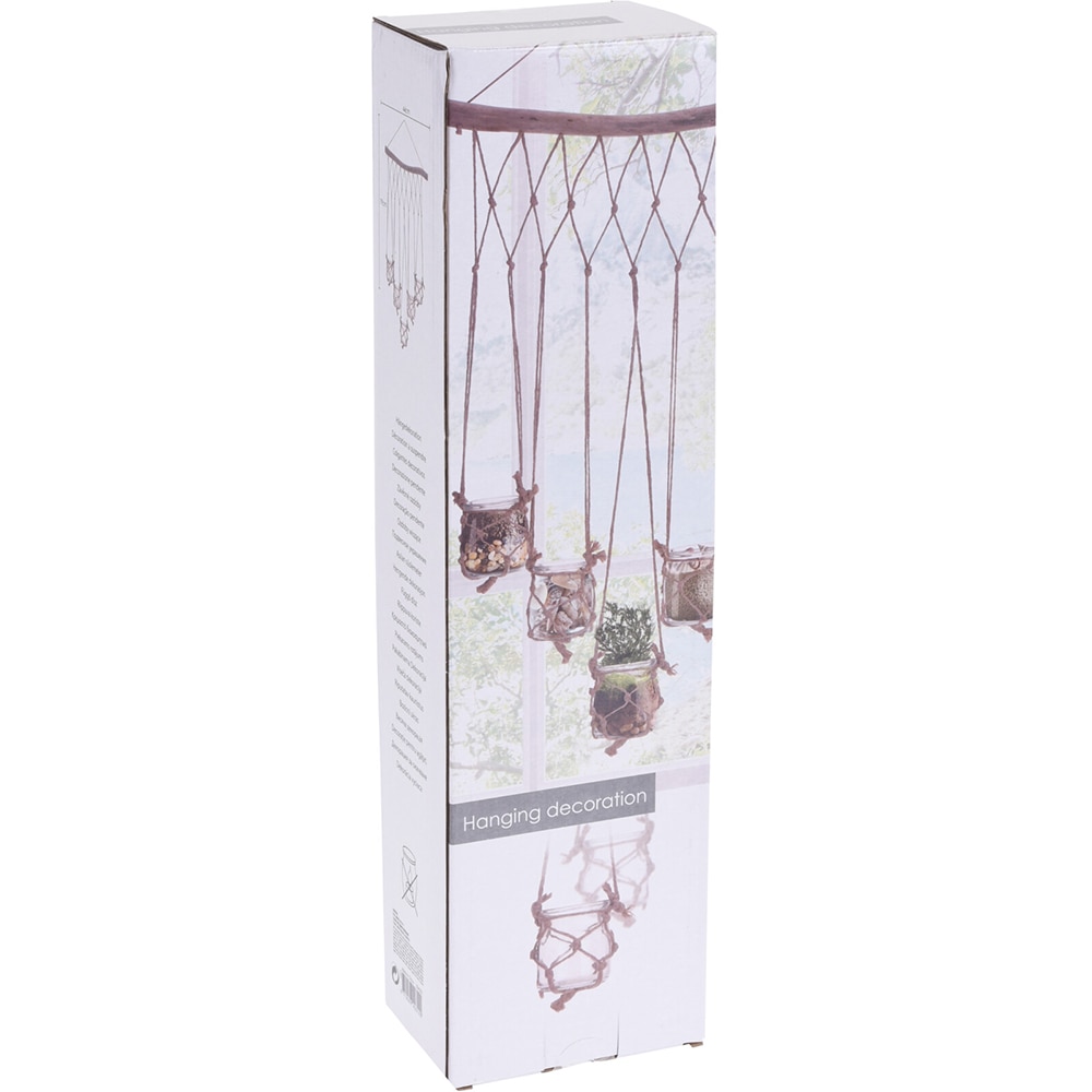 Decoratiune perete Dream Catcher, 44 x 8 x 80 cm, lemn, bej