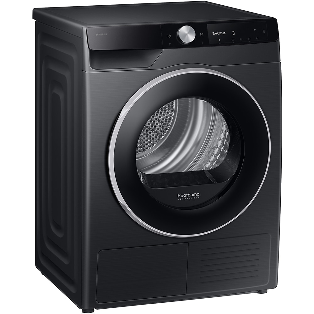 Uscator de rufe SAMSUNG DV90DG6845LBU4, Pompa de caldura, AI Control, 9 kg, 19 programe, Clasa A, Wi-Fi, negru