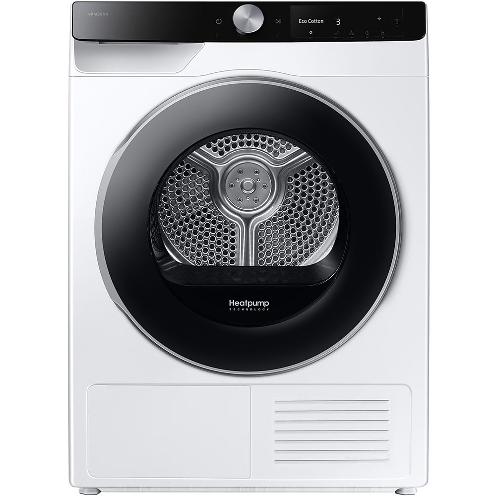 Uscator de rufe SAMSUNG DV90DG6845LKU4, Pompa de caldura, AI Control, 9 kg, 19 programe, Clasa A, Wi-Fi, alb