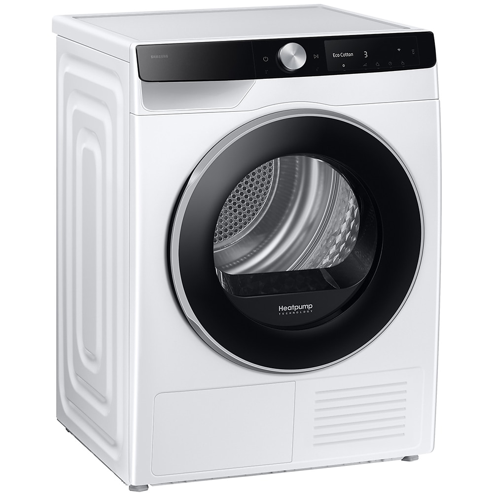 Uscator de rufe SAMSUNG DV90DG6845LKU4, Pompa de caldura, AI Control, 9 kg, 19 programe, Clasa A, Wi-Fi, alb