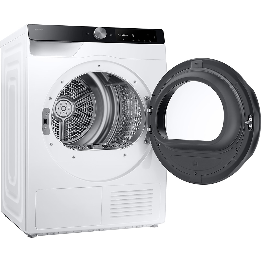 Uscator de rufe SAMSUNG DV90DG6845LKU4, Pompa de caldura, AI Control, 9 kg, 19 programe, Clasa A, Wi-Fi, alb