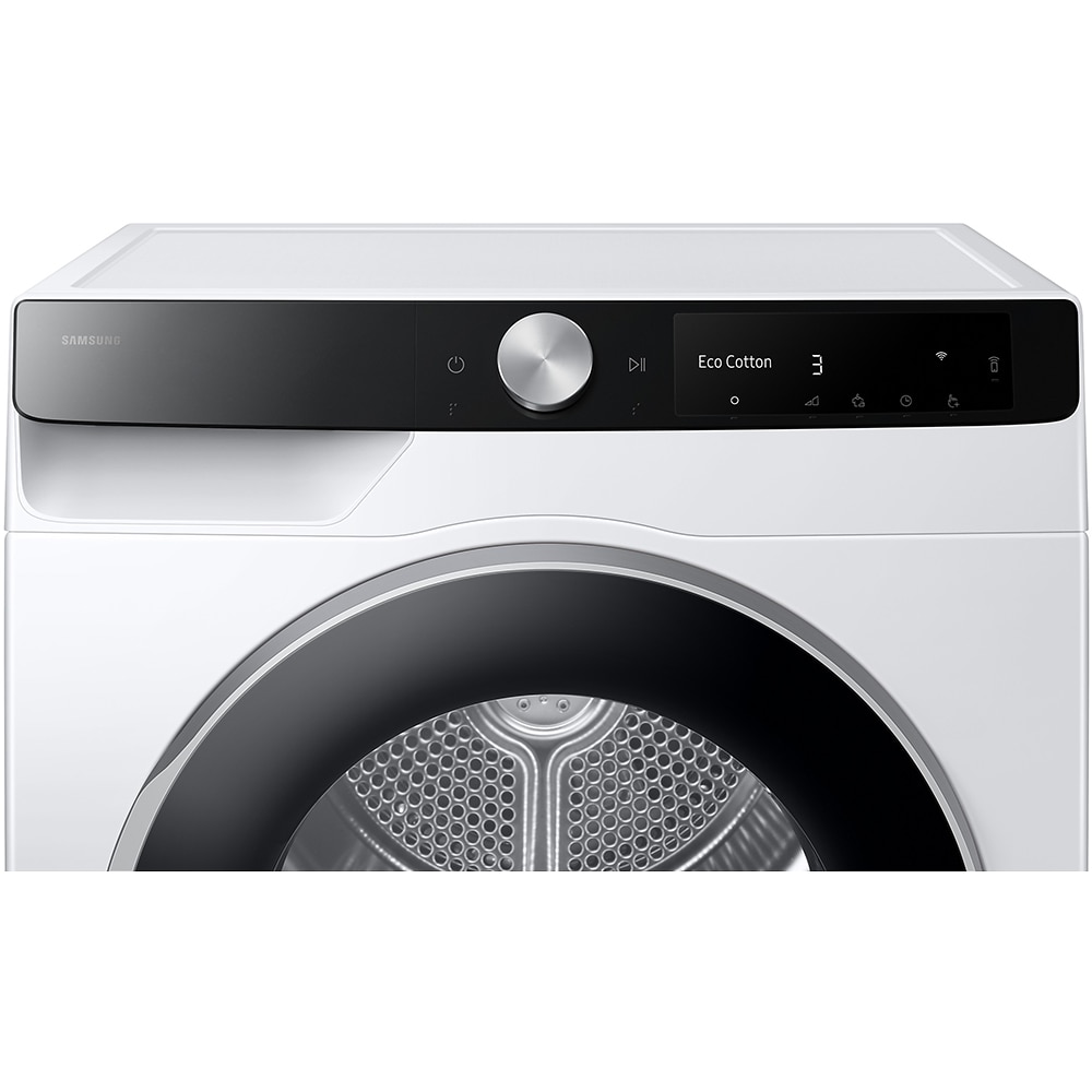 Uscator de rufe SAMSUNG DV90DG6845LKU4, Pompa de caldura, AI Control, 9 kg, 19 programe, Clasa A, Wi-Fi, alb