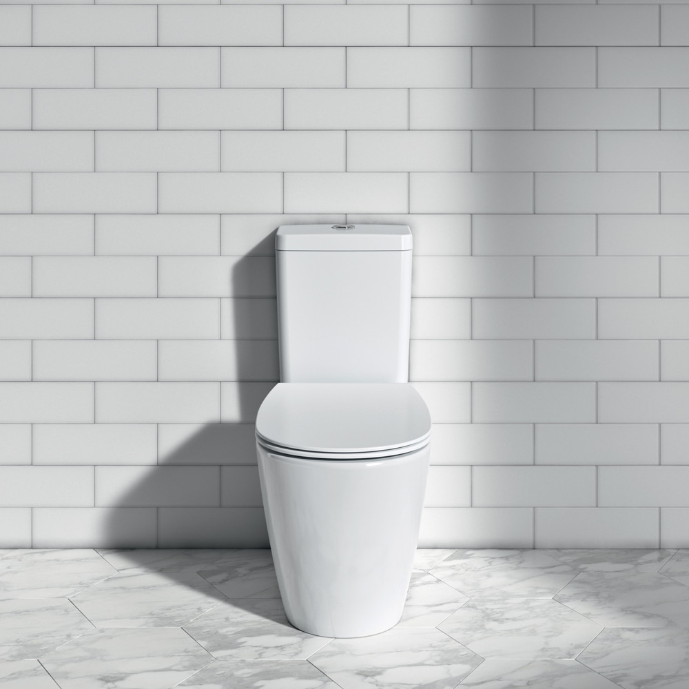 Set vas WC IDEAL STANDARD Connect E234601, ceramica, evacuare orizontala, rezervor 3/6l, capac SoftClose, alb