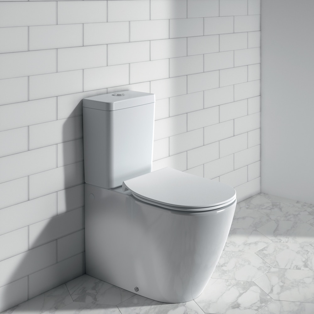 Set vas WC IDEAL STANDARD Connect E234601, ceramica, evacuare orizontala, rezervor 3/6l, capac SoftClose, alb