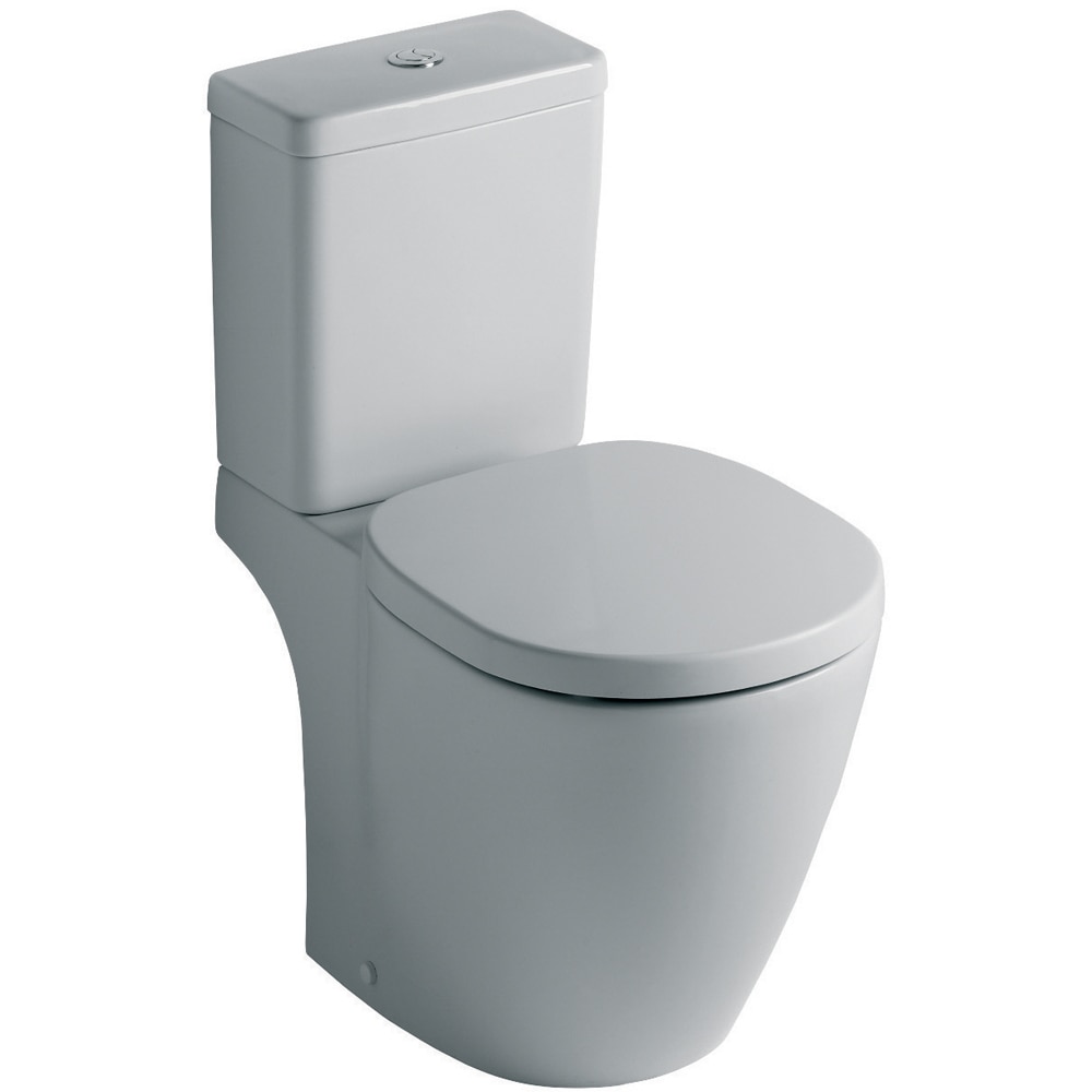 Set vas WC IDEAL STANDARD Connect E716401, ceramica, evacuare orizontala, rezervor 3/6l, capac SoftClose, alb