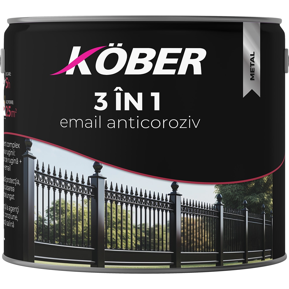 Email anticoroziv lucios KOBER New, negru, 2.5L