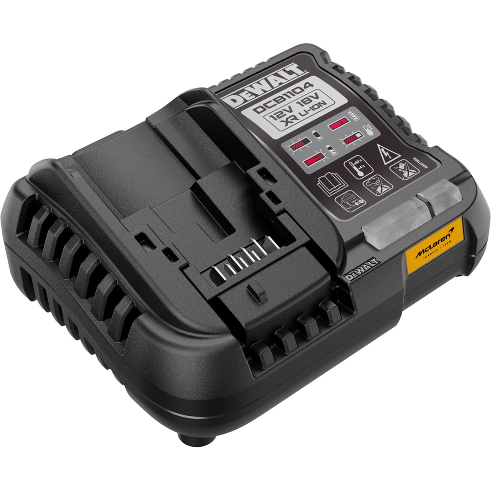 Set 2 unelte: masina de insurubat cu impact si masina de gaurit cu percutie, cu motor fara perii, DEWALT DCK2222MM2T-QW x McLaren F1 Team, 18V, 2x4Ah, 2000/3250RPM, 90/205 Nm