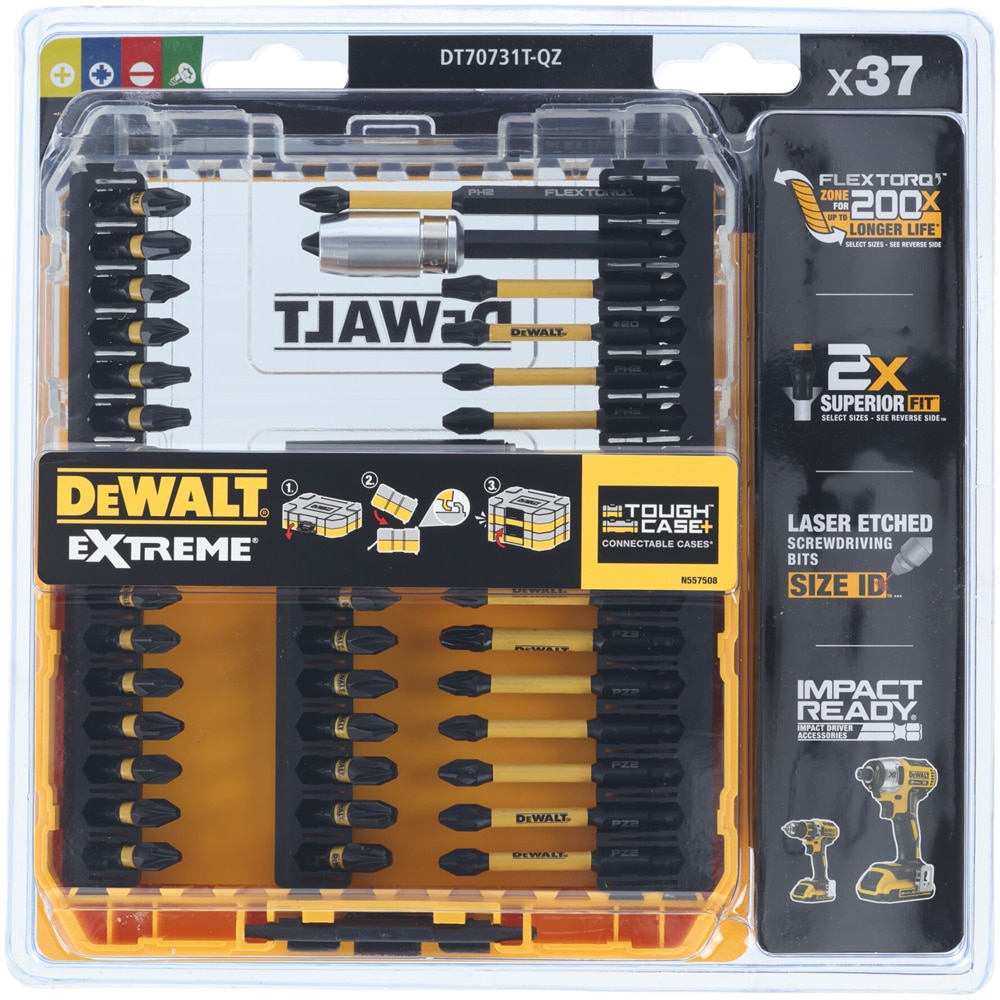 Set capete de insurubare DEWALT Extreme Flextorq DT70731T-QZ, 25-89 mm, 37 bucati