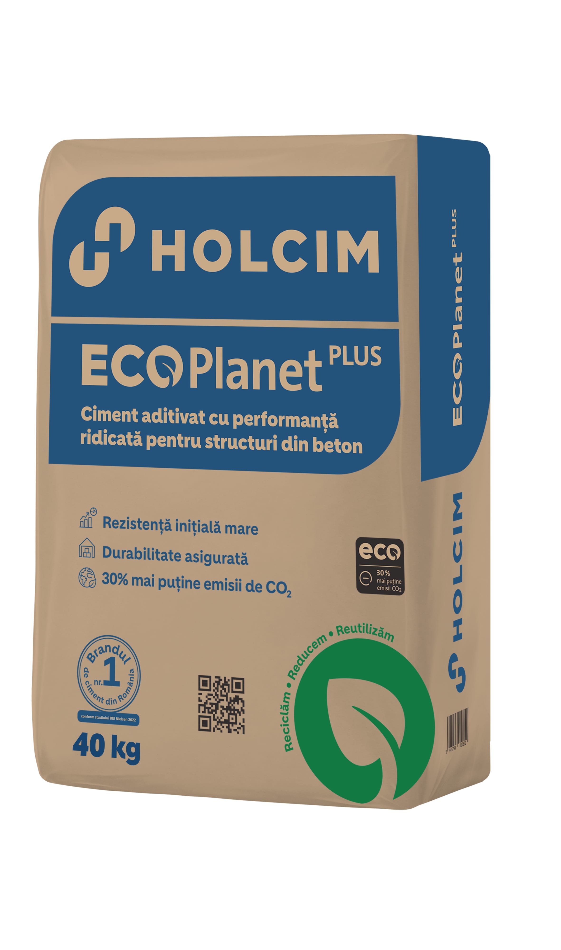 Ciment aditivat pentru structuri beton Ecoplanet Plus, 40 kg