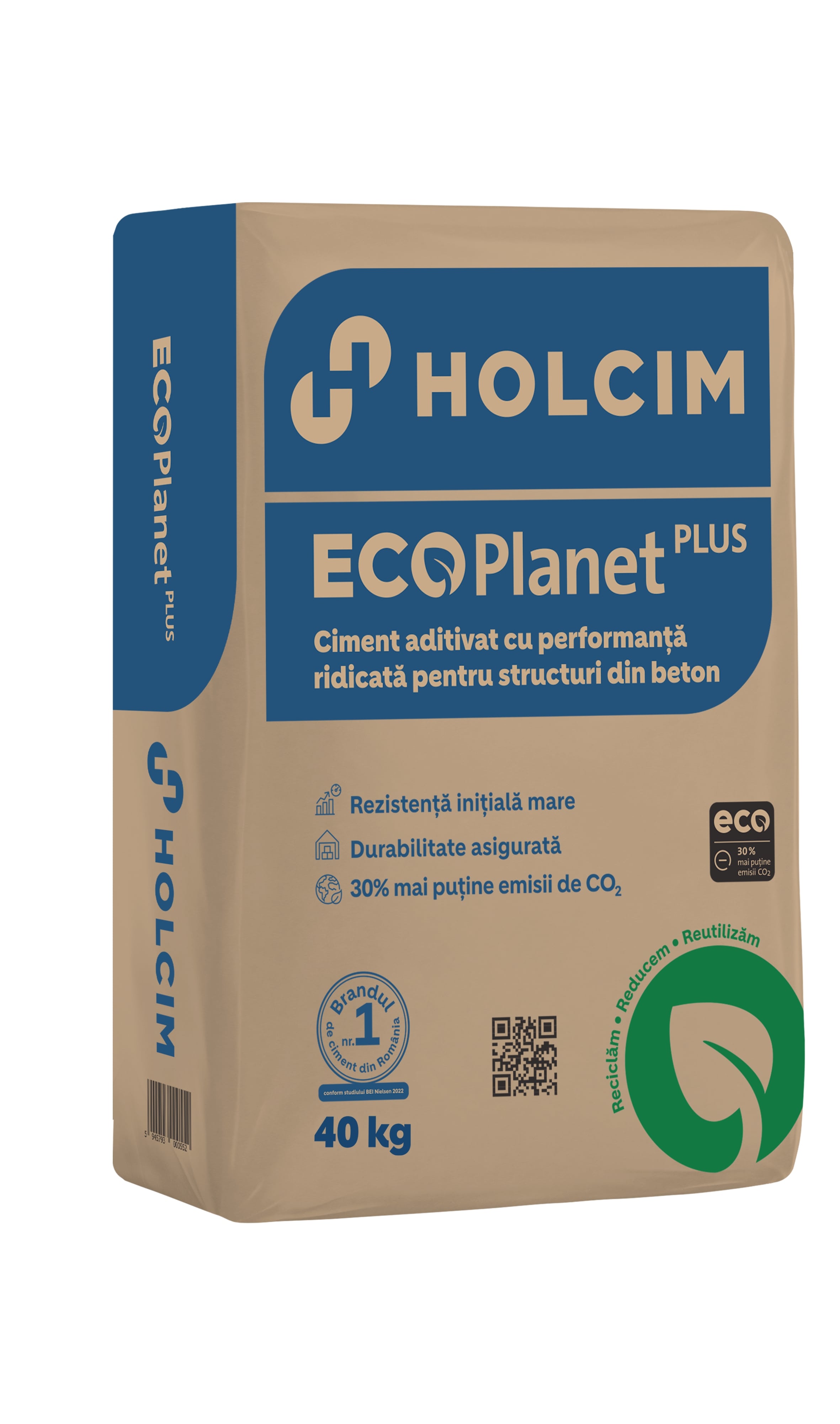 Ciment aditivat pentru structuri beton Ecoplanet Plus, 40 kg