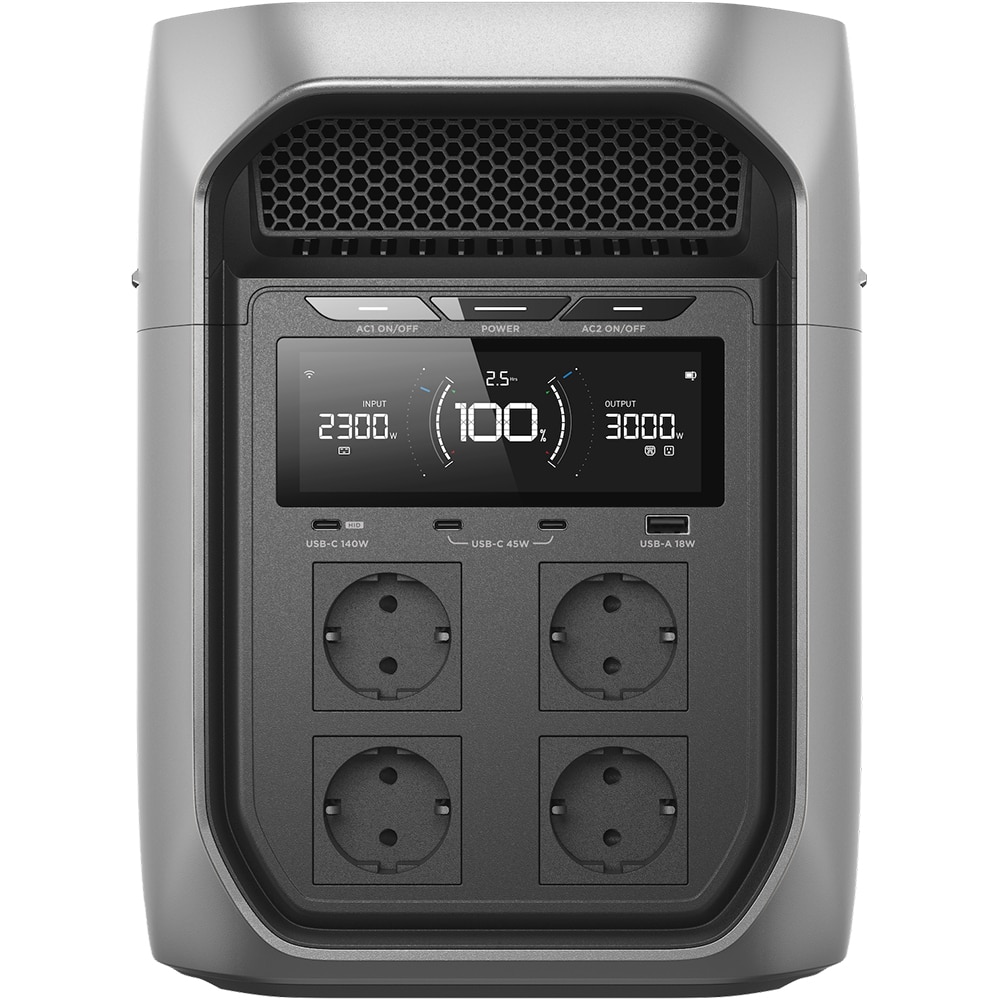 Statie de incarcare ECOFLOW Delta 3 Max Plus, 2048Wh, 3000W, negru