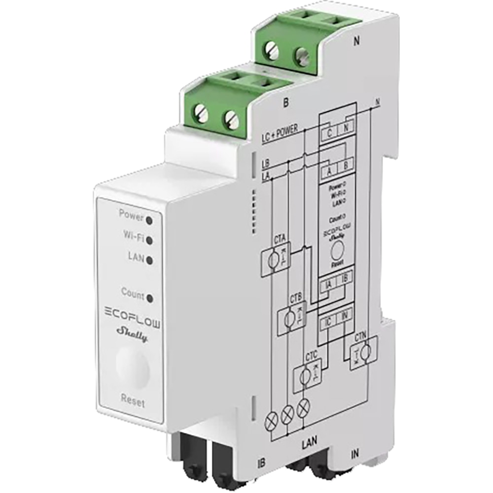 Smart meter ECOFLOW Shelly, alb