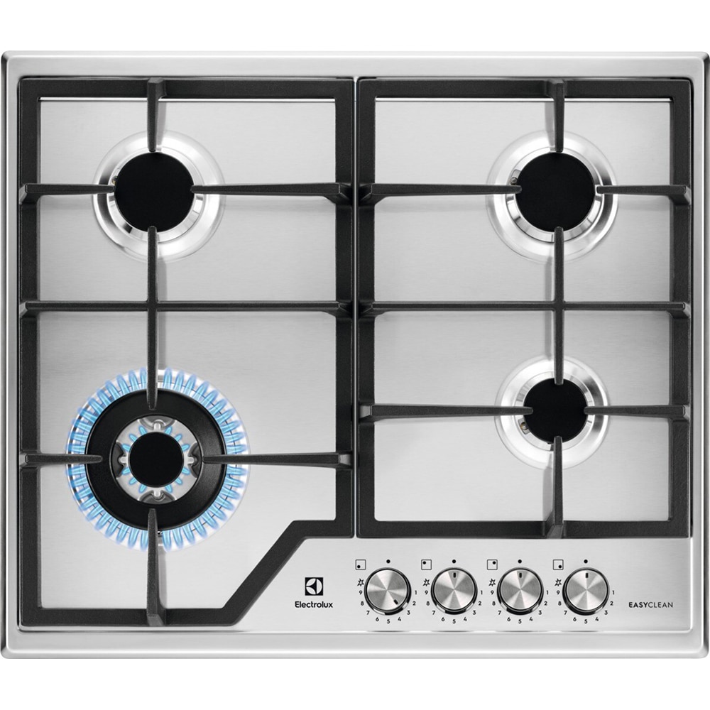 Plita incorporabila ELECTROLUX EGS64362XX, Gaz, 4 arzatoare, Wok, inox