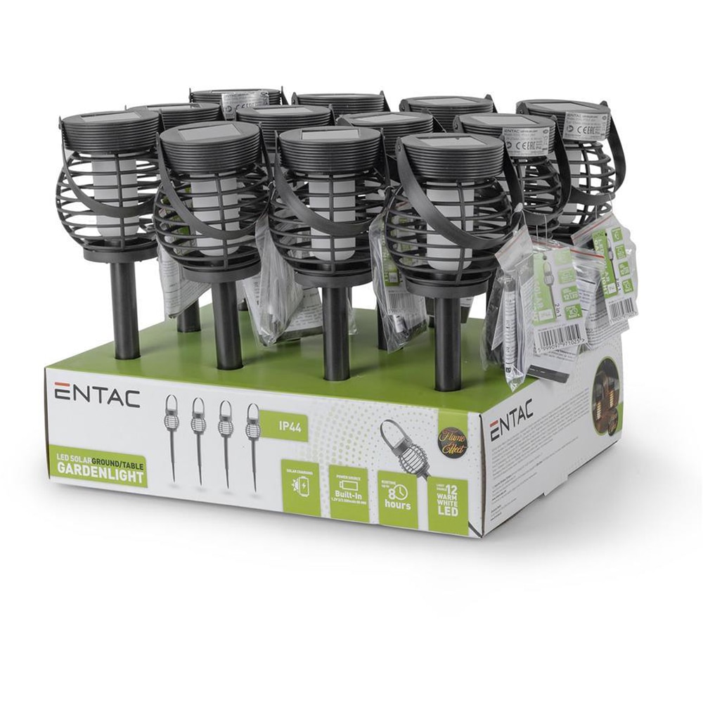 Lampa solara ENTAC EGSL-P12LF-2IN1, LED, plastic, negru