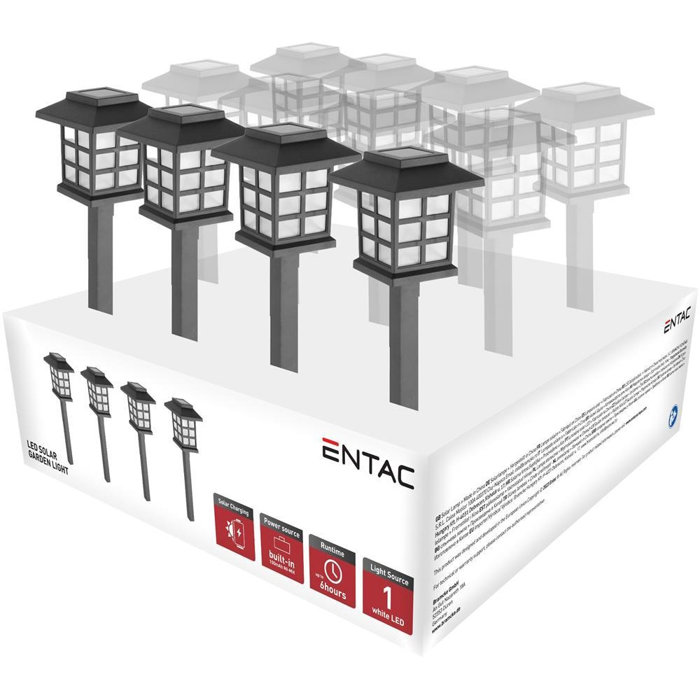 Lampa solara ENTAC EGSL-P1LH38-PDQ, LED, plastic, negru