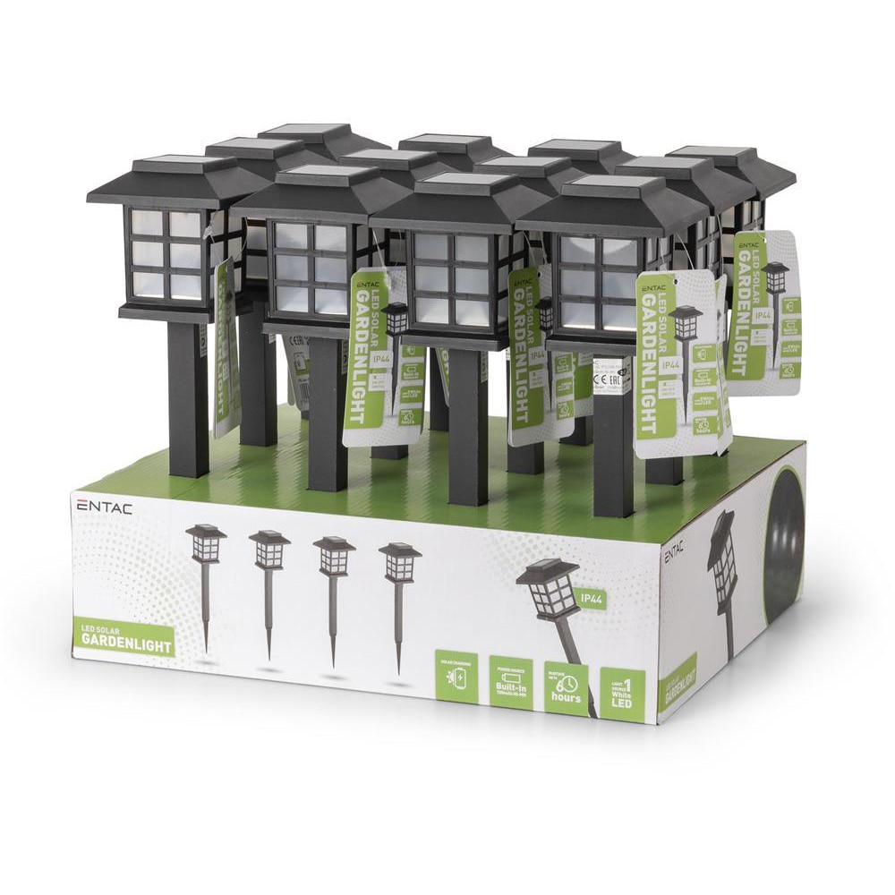 Lampa solara ENTAC EGSL-P1LH38-PDQ, LED, plastic, negru