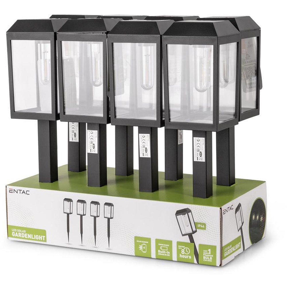 Lampa solara ENTAC EGSL-P1LHS, LED, plastic, negru