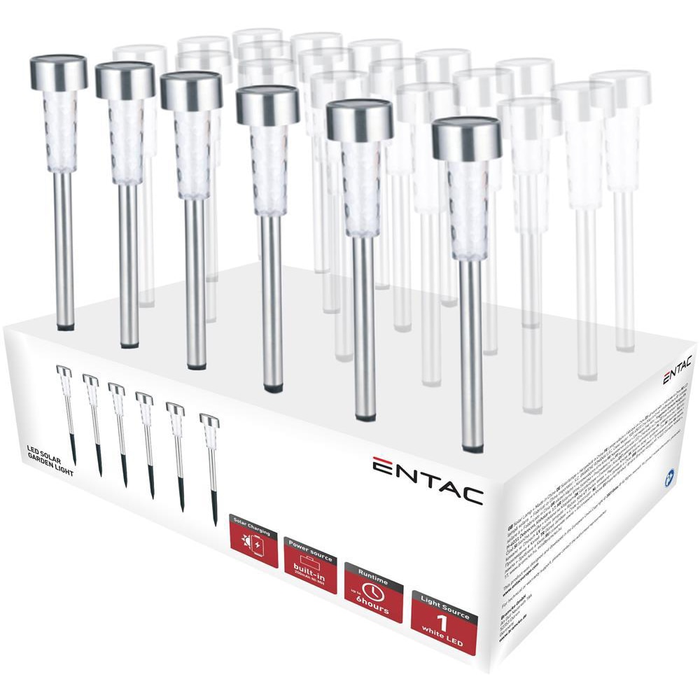 Lampa solara ENTAC EGSL-SS1LT40-PDQ, LED, otel inoxidabil, argintiu