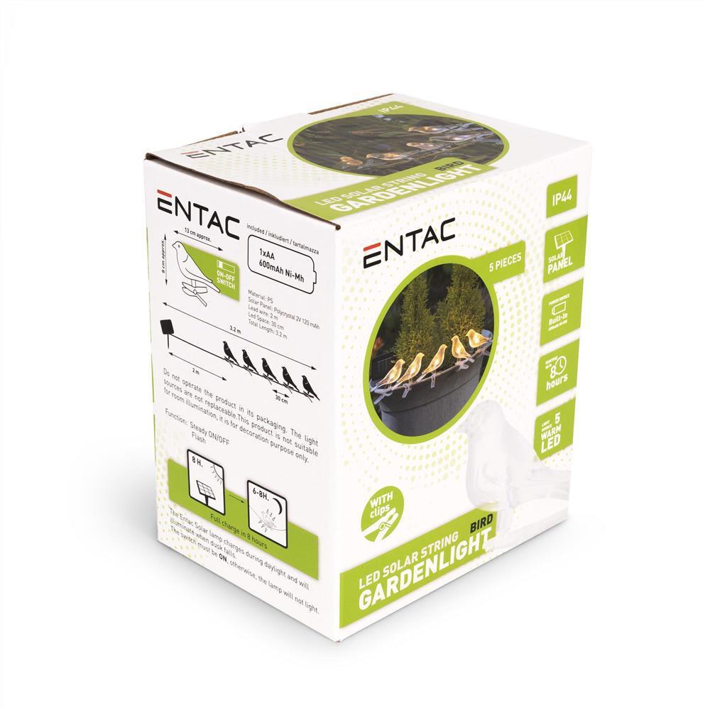 Ghirlanda solara ENTAC EGSS-P5WW-3.5-B, LED, plastic, 1.5m, alb